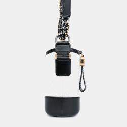 Pre Owned Chanel 2017-18 White/Black Lambskin Small Gabrielle Chain Bag