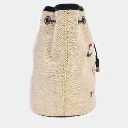 Pre Owned حقيبة شانيل 2018-19 قماش بيج دوفيل لوجو باكت كتف