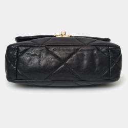 Pre Owned حقيبة شانيل 2019 جلد أسود 19 فلاب