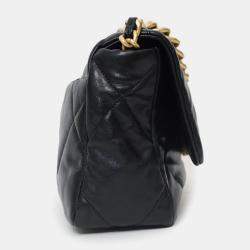 Pre Owned حقيبة شانيل 2019 جلد أسود 19 فلاب