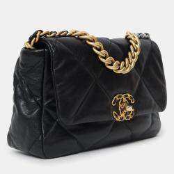 Pre Owned حقيبة شانيل 2019 جلد أسود 19 فلاب
