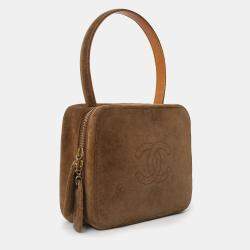 مملوكة مسبقًا Chanel 1997-99 Brown Suede Vanity Top Handle Bag