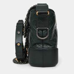 Pre Owned Chanel Green Aged Leather Small Gabrielle Crossbody