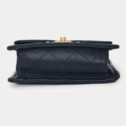 مملوكة مسبقًا Chanel 2021 Navy Quilted Caviar Mini Sweet Classic Flap Bag