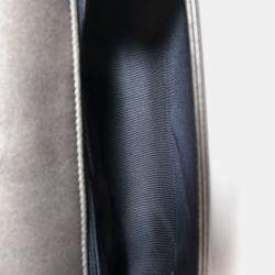 Pre Owned Chanel Grey Leather Cube Medium Boy Bag (As Is)