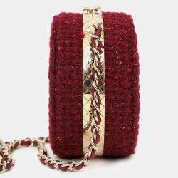 مملوكة مسبقًا Chanel 2022 Burgundy Tweed Vanity Clutch on Chain