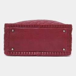 مملوكة مسبقًا حقيبة يد توت شانيل سلسلة CC جلد مبطن بورجوندي 2011-12