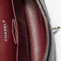 مملوكة مسبقًا حقيبة شانيل متوسطة جلد كافيار أسود مزدوجة الغطاء SHW 2010-11