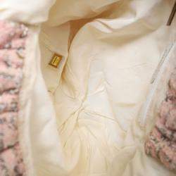 Pre Owned Chanel  2005-06 Pink Tweed CC Boucle Knitting Bag