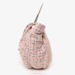 Pre Owned Chanel  2005-06 Pink Tweed CC Boucle Knitting Bag