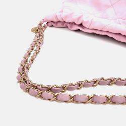 Pre Owned Chanel Pink Leather 22 Bag 30