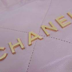 Pre Owned Chanel Pink Leather 22 Bag 30
