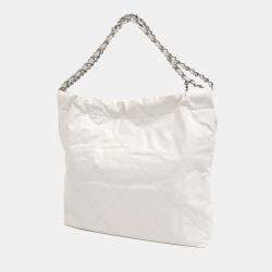 مملوكة مسبقًا حقيبة شانيل جلد أبيض 22 35