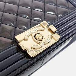 مملوكة مسبقًا Chanel Black Leather Boy Bag Medium