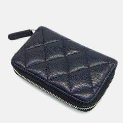 Pre Owned Chanel Black Leather Caviar Card Holder