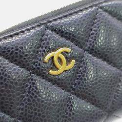 Pre Owned Chanel Black Leather Caviar Card Holder