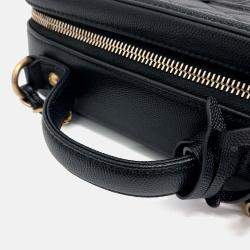 Pre Owned حقيبة شانيل يد وتوت كافيار جلد أسود تجميلية