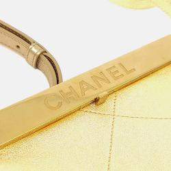 مملوكة مسبقًا حقيبة كتف شانيل قفل قبلة جلد ذهبية