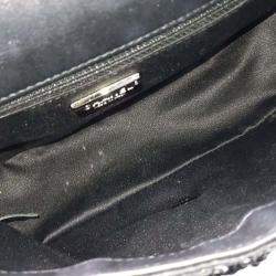 مملوكة مسبقًا Chanel Black Fabric Sequin Chain Shoulder Bag