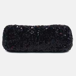 مملوكة مسبقًا Chanel Black Fabric Sequin Chain Shoulder Bag