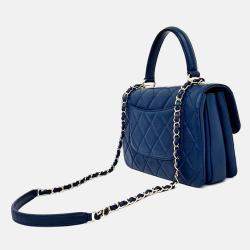 Pre Owned حقيبة شانيل تريندي سي سي جلد أزرق بحجم صغير
