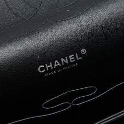 Pre Owned Chanel Blue Maxi Classic Patent Double Flap