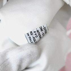 Pre Owned Chanel Pink/White Canvas Drawstring Shoulder Bag