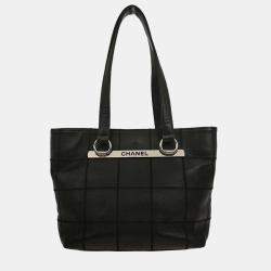 مملوكة مسبقًا Chanel Black Calfskin Choco Bar Tote Handbag