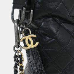 مملوكة مسبقًا Chanel Black Lambskin Calfskin Gabrielle 2way Tote Handbag