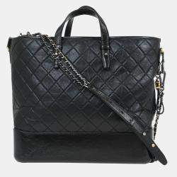 مملوكة مسبقًا Chanel Black Lambskin Calfskin Gabrielle 2way Tote Handbag