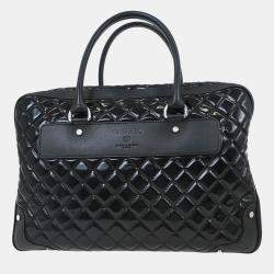 مملوكة مسبقًا حقيبة دفل شانيل جلد براء لامع سوداء