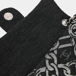 Pre Owned Chanel Black Canvas Chain Print Handbag