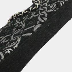 Pre Owned Chanel Black Canvas Chain Print Handbag