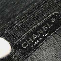 Pre Owned Chanel Black Canvas Chain Print Handbag
