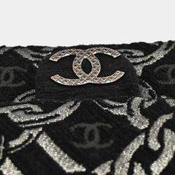 Pre Owned Chanel Black Canvas Chain Print Handbag