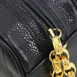 مملوكة مسبقًا حقيبة شنطة كاميرا شانيل جلد عجل أسود ميني