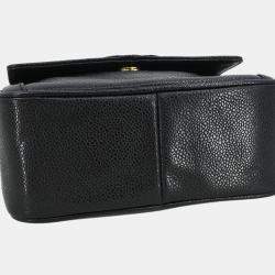 مملوكة مسبقًا حقيبة شنطة كاميرا شانيل جلد عجل أسود ميني