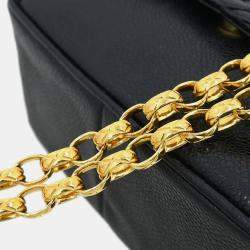 مملوكة مسبقًا حقيبة شنطة كاميرا شانيل جلد عجل أسود ميني