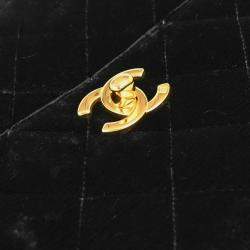 Pre Owned Chanel Black Velvet Handbag