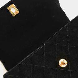 Pre Owned Chanel Black Velvet Handbag