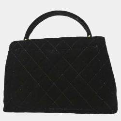 Pre Owned Chanel Black Velvet Handbag