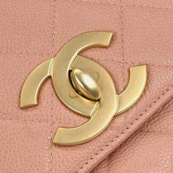 Pre Owned Chanel Pink Calfskin Shoulder Bag