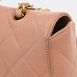Pre Owned Chanel Pink Calfskin Shoulder Bag