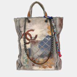 Pre Owned حقيبة يد توت شانيل بريكولاج جرافيتي قماش رمادي