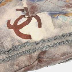 Pre Owned حقيبة يد توت شانيل بريكولاج جرافيتي قماش رمادي