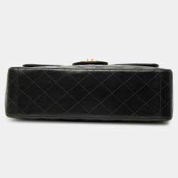 Pre Owned Chanel Black Maxi XL Classic Lambskin Single Flap