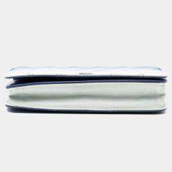 Pre Owned Chanel Blue Ombre Lambskin Degrade Wallet On Chain