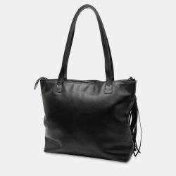 Pre Owned Chanel Black CC Lambskin Tassel Tote