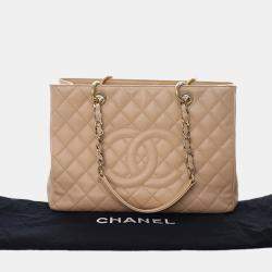 Pre Owned Chanel Brown Caviar Grand Shopping Tote