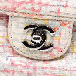 مملوكة مسبقًا Chanel Pink Small Printed Canvas Watercolor Clover Flap